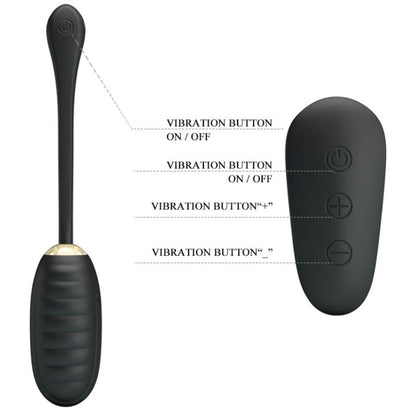PRETTY LOVE - DOREEN LUXURY RECHARGEABLE VIBRATING EGG BLACK REMOTE CONTROL - 9