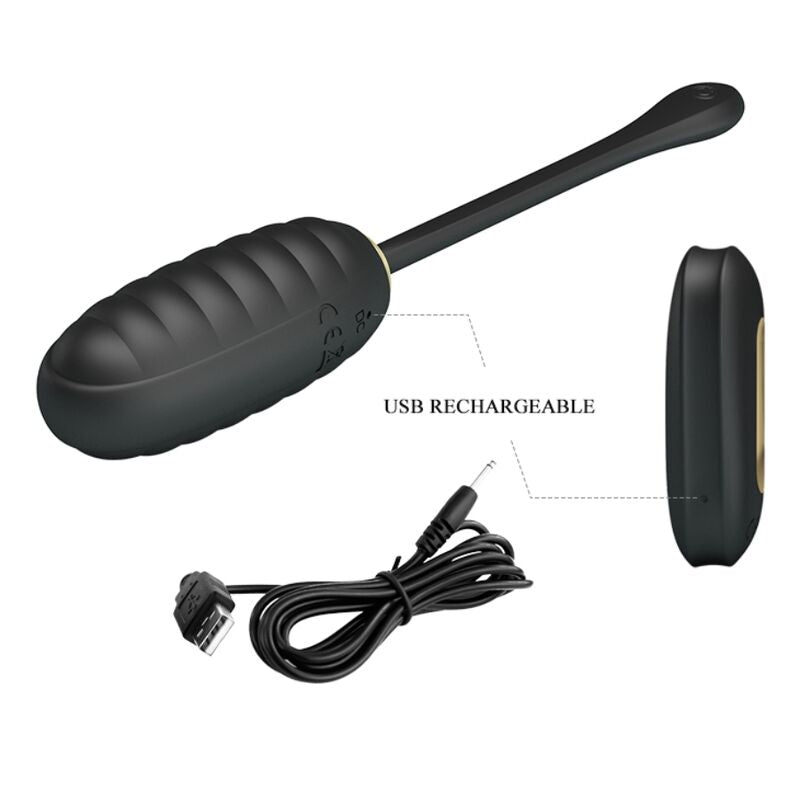 PRETTY LOVE - DOREEN LUXURY RECHARGEABLE VIBRATING EGG BLACK REMOTE CONTROL - 8