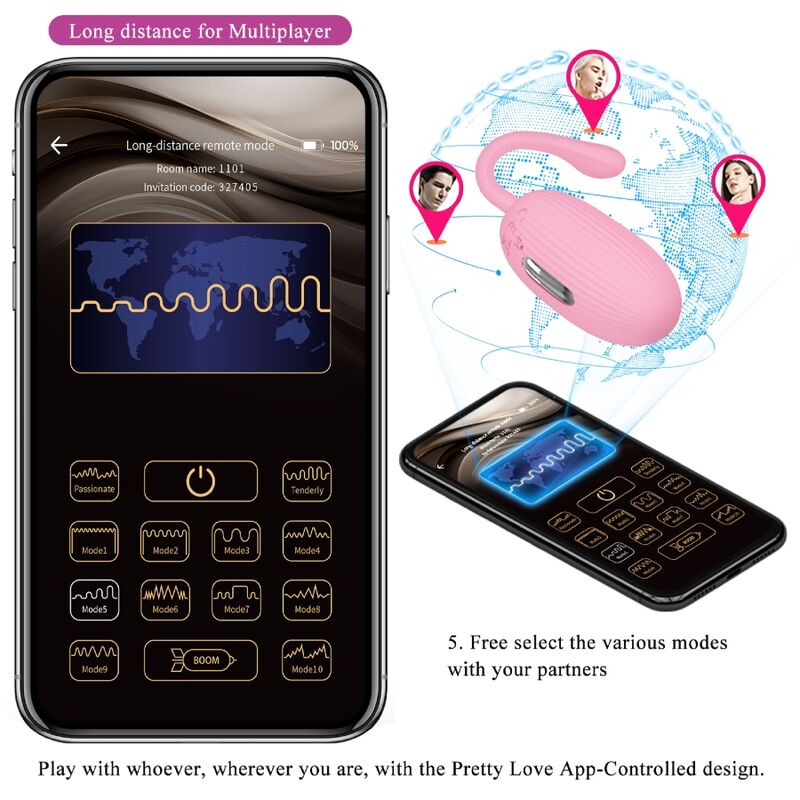 PRETTY LOVE - DOREEN PINK RECHARGEABLE VIBRATING EGG - 11
