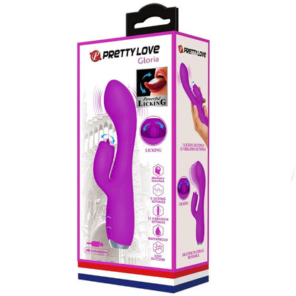 PRETTY LOVE - GLORIA RECHARGEABLE RABBIT VIBRATOR-WATERPROOF PURPLE - 11