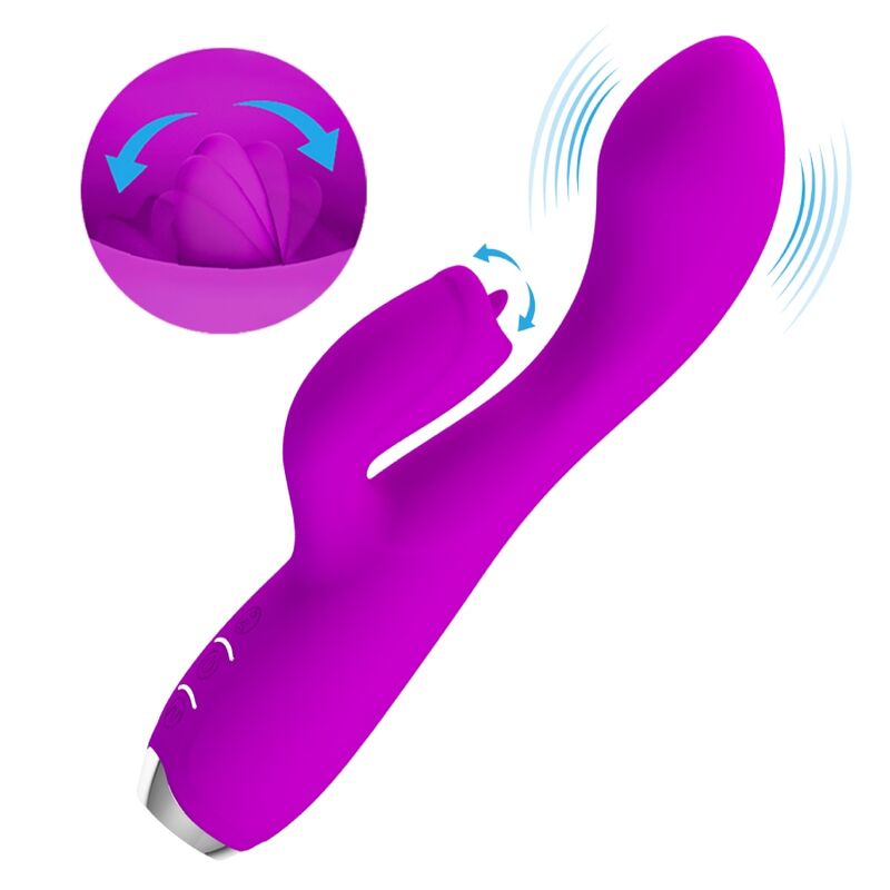 PRETTY LOVE - GLORIA RECHARGEABLE RABBIT VIBRATOR-WATERPROOF PURPLE - 4