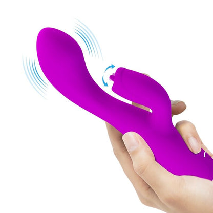 PRETTY LOVE - GLORIA RECHARGEABLE RABBIT VIBRATOR-WATERPROOF PURPLE - 2