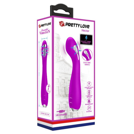 PRETTY LOVE - HECTOR RECHARGEABLE ELECTROSHOCK VIBRATOR WATERPROOF PURPLE - 1
