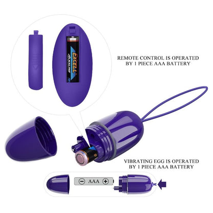 PRETTY LOVE - SELKIE YOUTH MINI VIBRATING EGG VIOLET REMOTE CONTROL - 5
