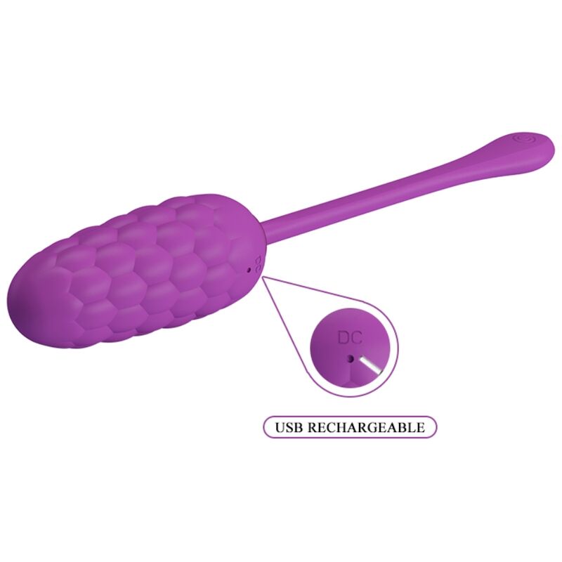 PRETTY LOVE - VIBRATING EGG WITH PURPLE RECHARGEABLE MARINE TEXTURE - 3