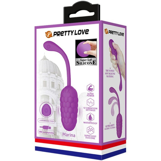 PRETTY LOVE - VIBRATING EGG WITH PURPLE RECHARGEABLE MARINE TEXTURE - 1