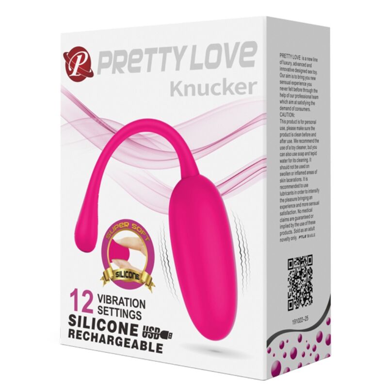 PRETTY LOVE - KNUCKER PINK RECHARGEABLE VIBRATING EGG - 5