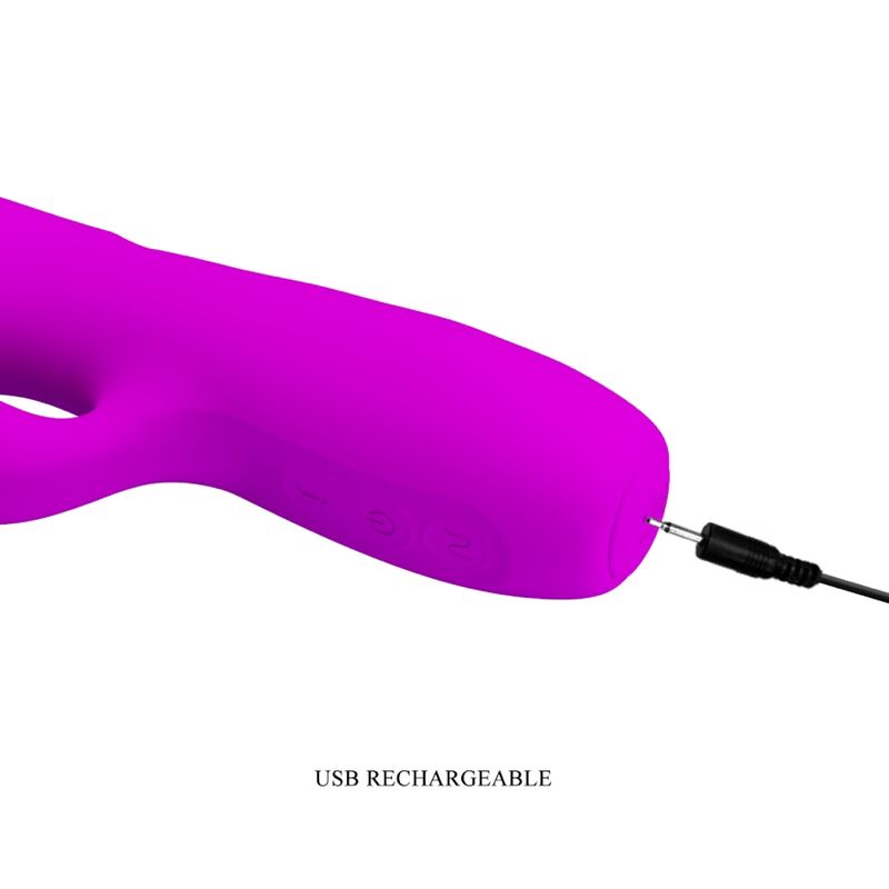 PRETTY LOVE - MELANIE PURPLE RECHARGEABLE RABBIT VIBRATOR - 2