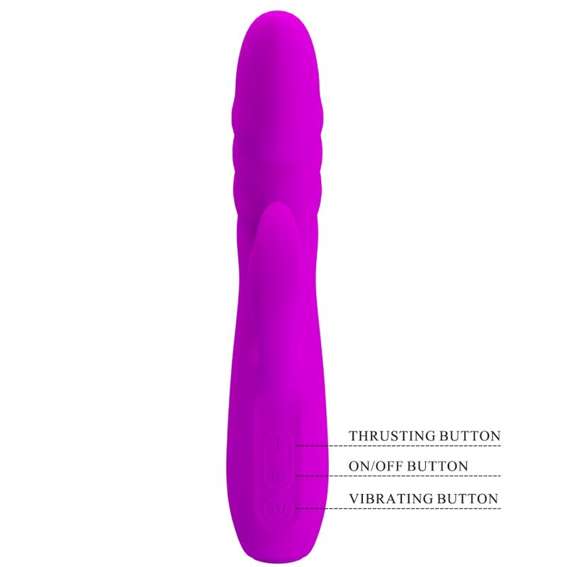 PRETTY LOVE - MELANIE PURPLE RECHARGEABLE RABBIT VIBRATOR - 3
