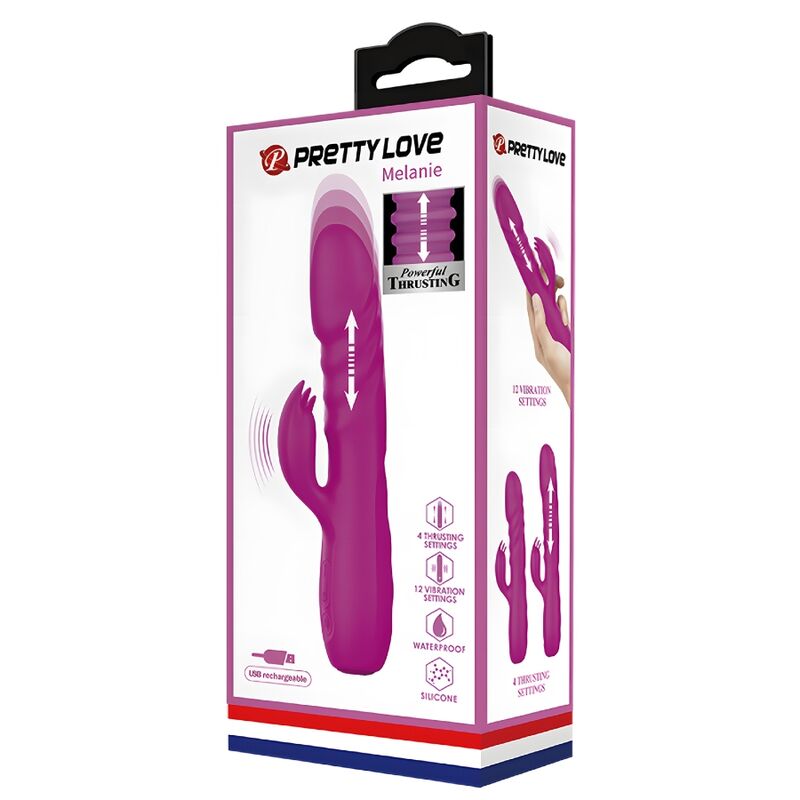 PRETTY LOVE - MELANIE PURPLE RECHARGEABLE RABBIT VIBRATOR - 7