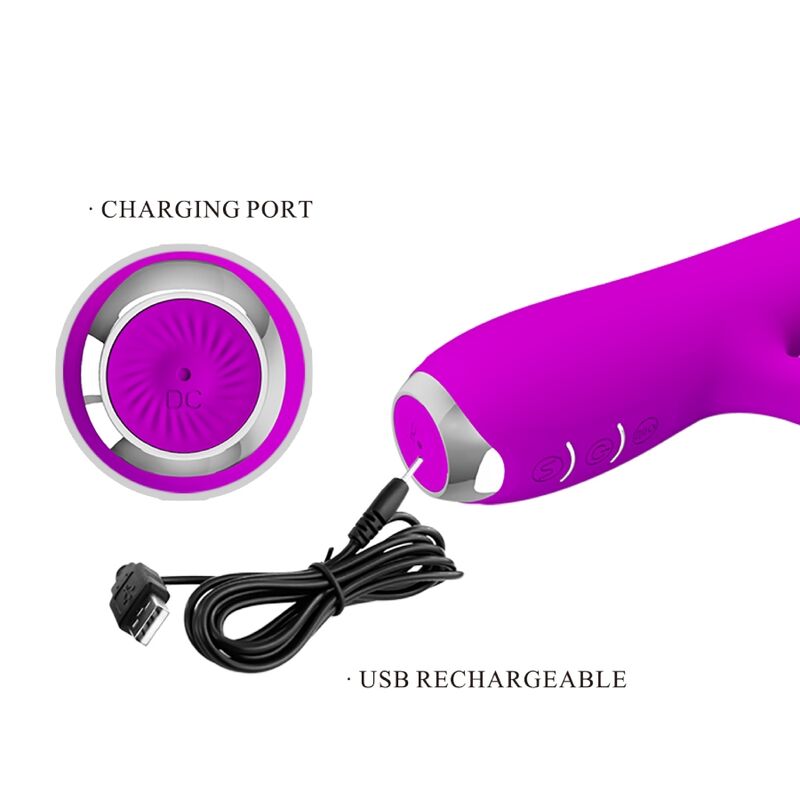 PRETTY LOVE - RACHEL RECHARGEABLE VIBRATOR WITH STIMULATING WAVES PURPLE - 3