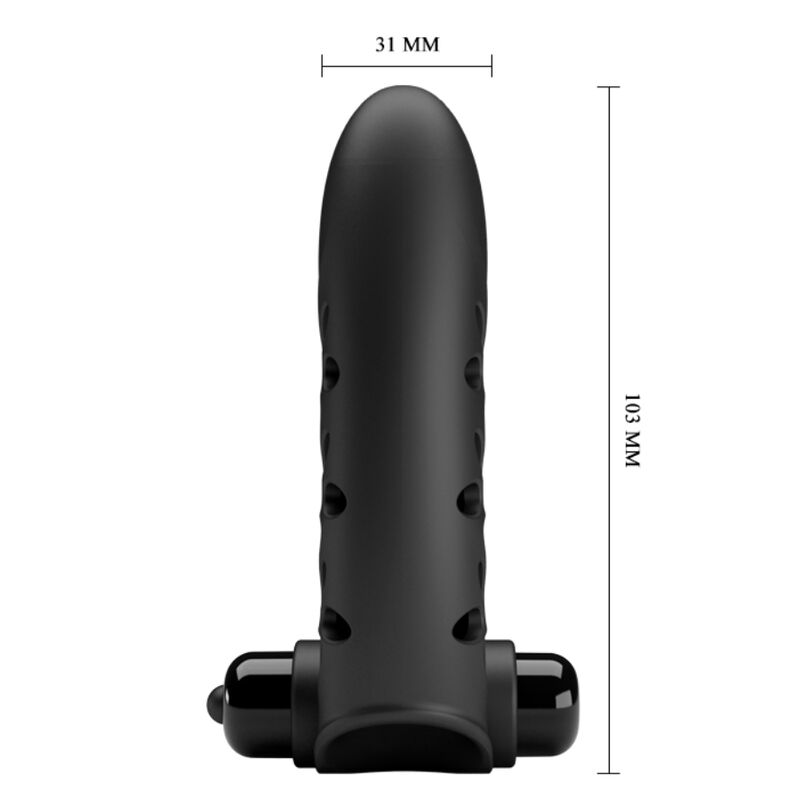 PRETTY LOVE - BLACK VANCE RABBIT VIBRATOR FINGER COVER