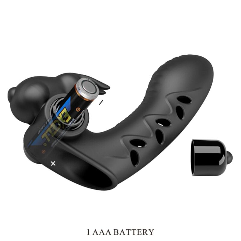 PRETTY LOVE - BLACK VANCE RABBIT VIBRATOR FINGER COVER