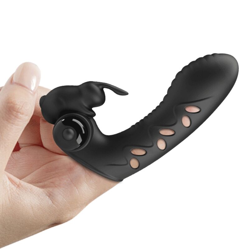 PRETTY LOVE - BLACK VANCE RABBIT VIBRATOR FINGER COVER