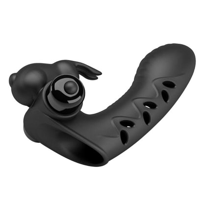 PRETTY LOVE - BLACK VANCE RABBIT VIBRATOR FINGER COVER