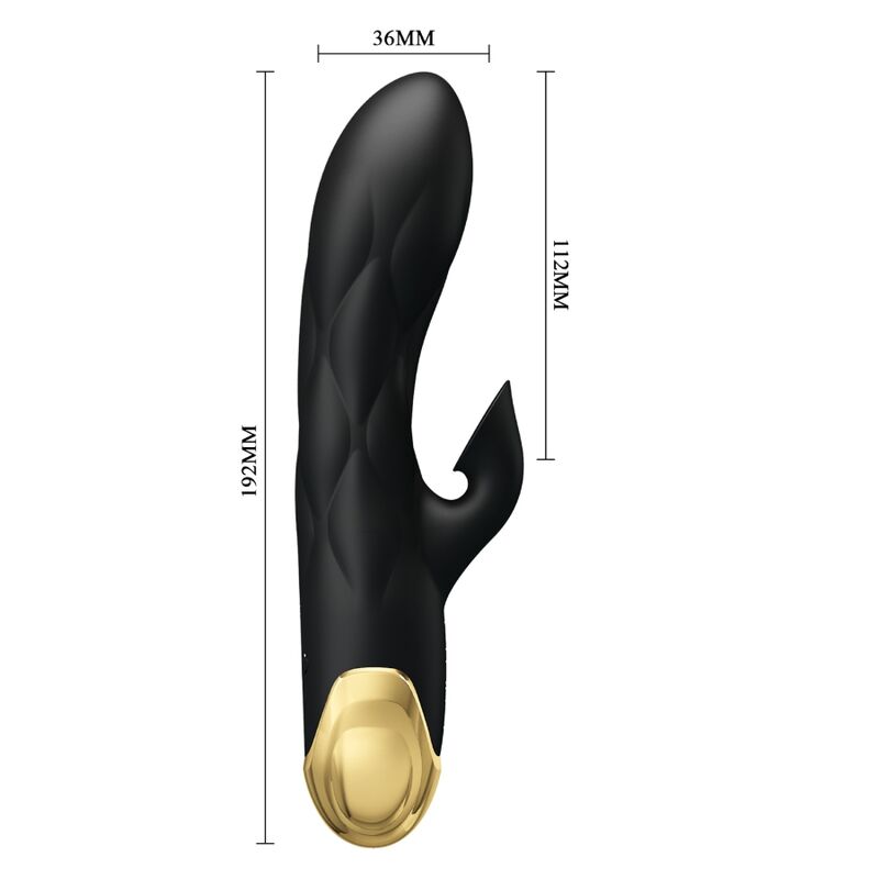 PRETTY LOVE - BLACK RECHARGEABLE GOLD PLATED LUXURY VIBRATOR - 4