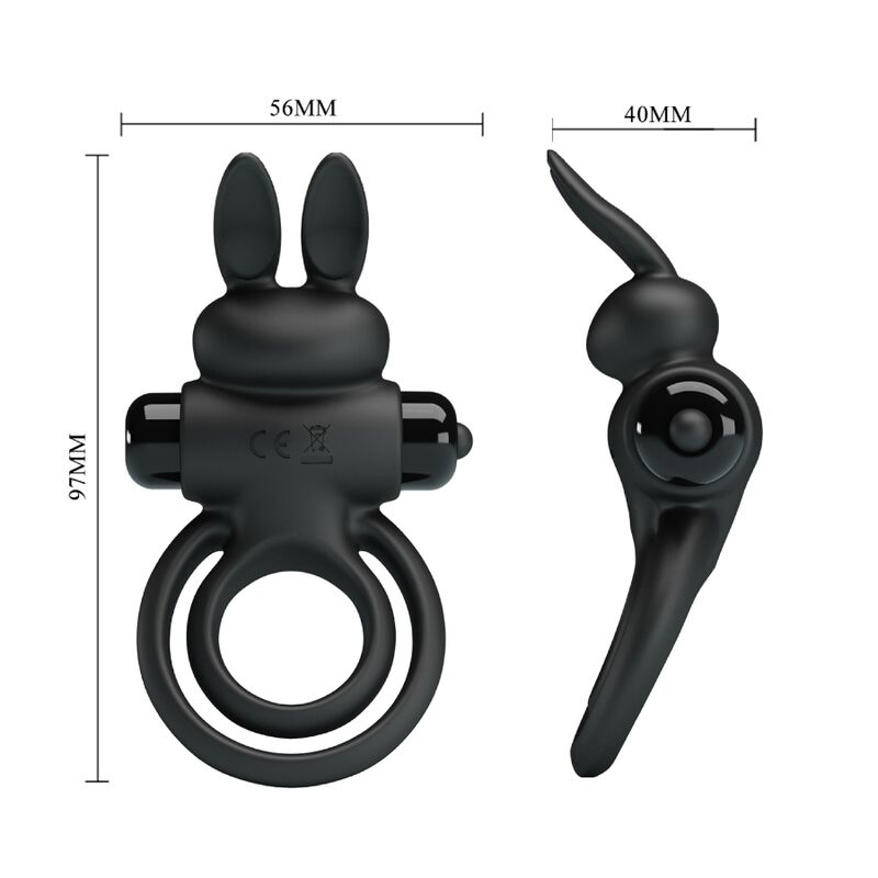 PRETTY LOVE - VIBRATOR III RABBIT RING FOR BLACK PENIS - 8
