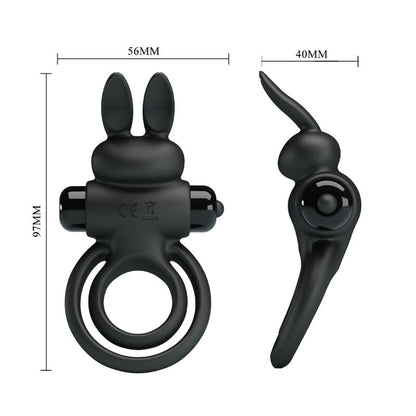 PRETTY LOVE - VIBRATOR III RABBIT RING FOR BLACK PENIS - 8