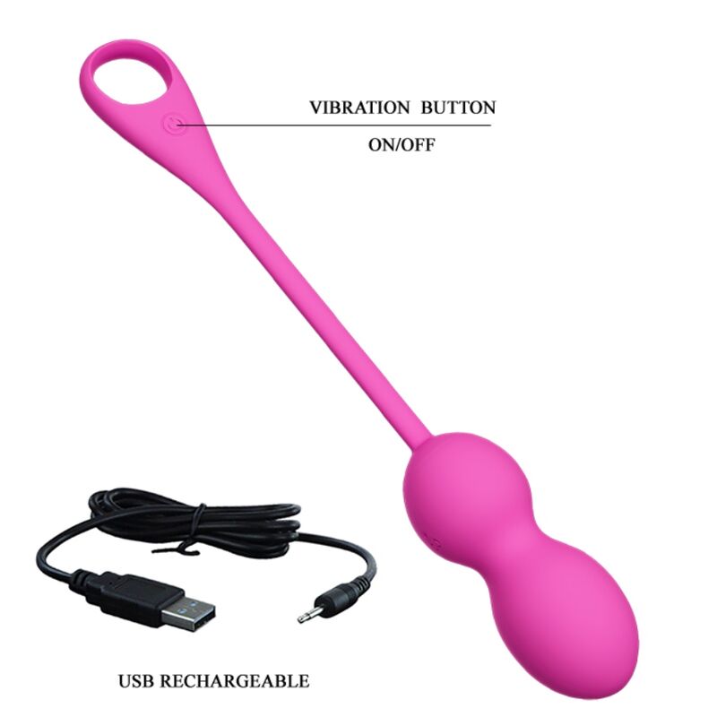 PRETTY LOVE - RECHARGEABLE VIBRATING BALLS ELVIRA PINK