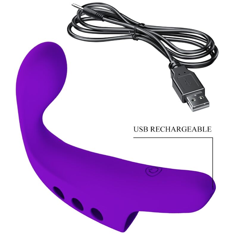PRETTY LOVE - GORGON PURPLE RECHARGEABLE FINGER VIBRATOR - 8
