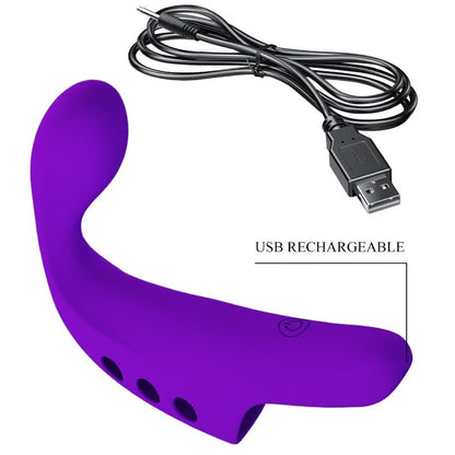 PRETTY LOVE - GORGON PURPLE RECHARGEABLE FINGER VIBRATOR - 8