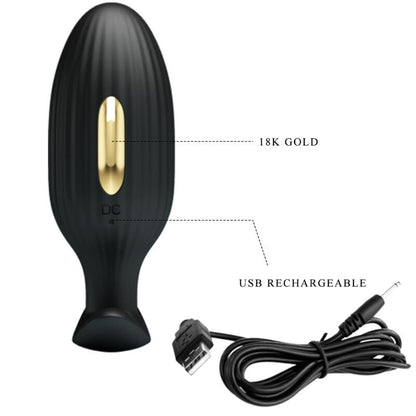 PRETTY LOVE - JEFFERSON APP CONTROLLED ANAL PLUG BLACK - 5