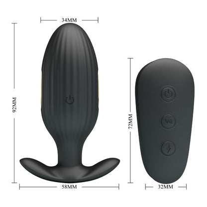PRETTY LOVE - KELLY PLUG ANAL RECHARGEABLE VIBRATOR BLACK - 6