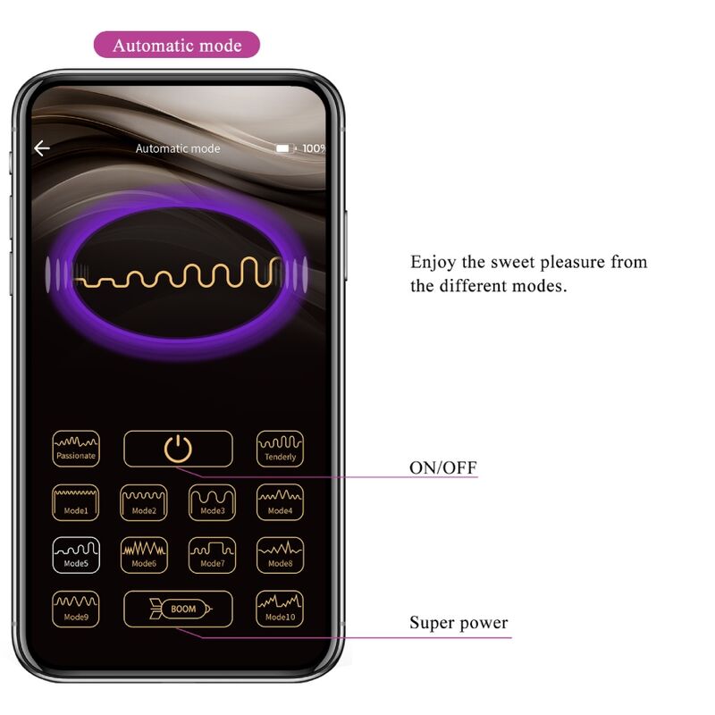 PRETTY LOVE - NYMPH VIBRATING EGG APP CONTROLLED PURPLE - 15