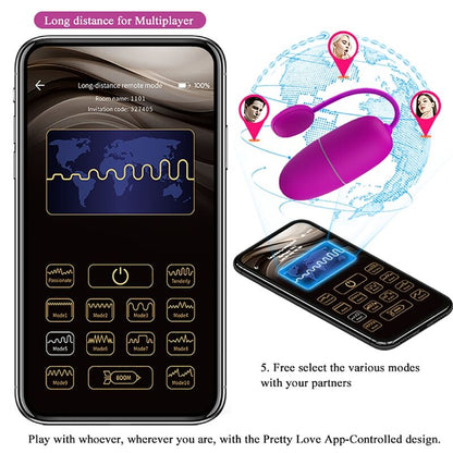 PRETTY LOVE - NYMPH VIBRATING EGG APP CONTROLLED PURPLE - 12