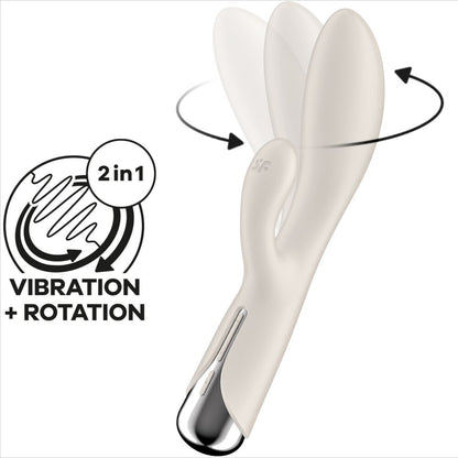 SATISFYER - SPINNING RABBIT 1 CLITORIS AND G-SPOT STIMULATION BLUE - BEIGE - 13