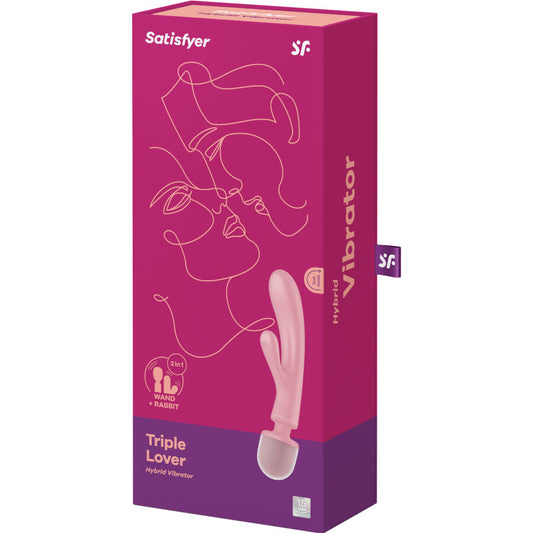 SATISFYER - TRIPLE LOVER RABBIT VIBRATOR MASSAGER GREY - 1