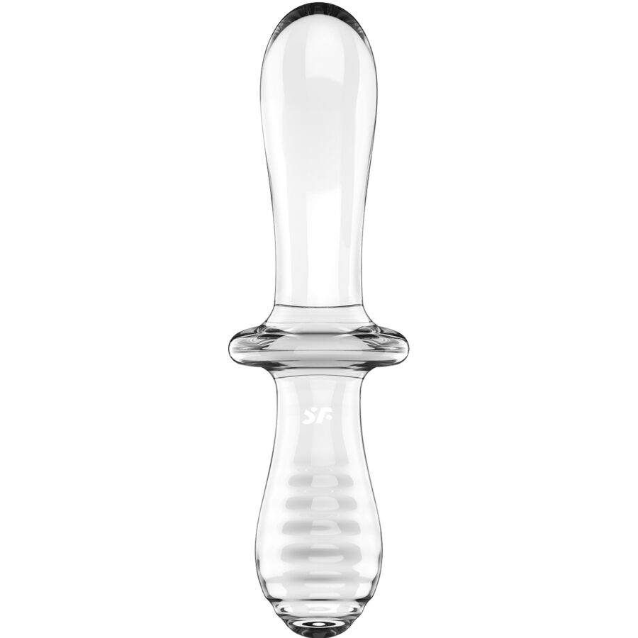 SATISFYER - DOUBLE CRYSTAL DILDO BLUE - TRANSPARENTE - 3