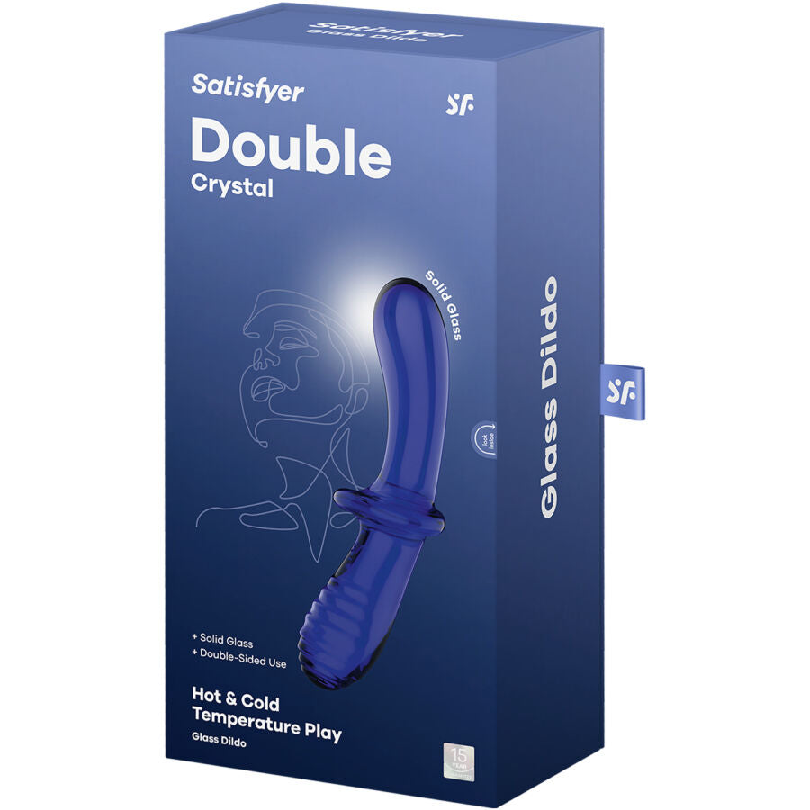 SATISFYER - DOUBLE CRYSTAL DILDO BLUE - TRANSPARENTE - 8