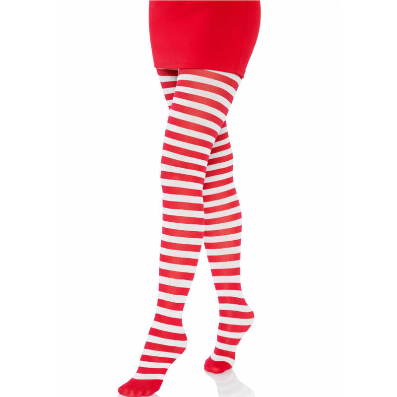 LEG AVENUE - WHITE/RED STRIPED TIGHTS - 3