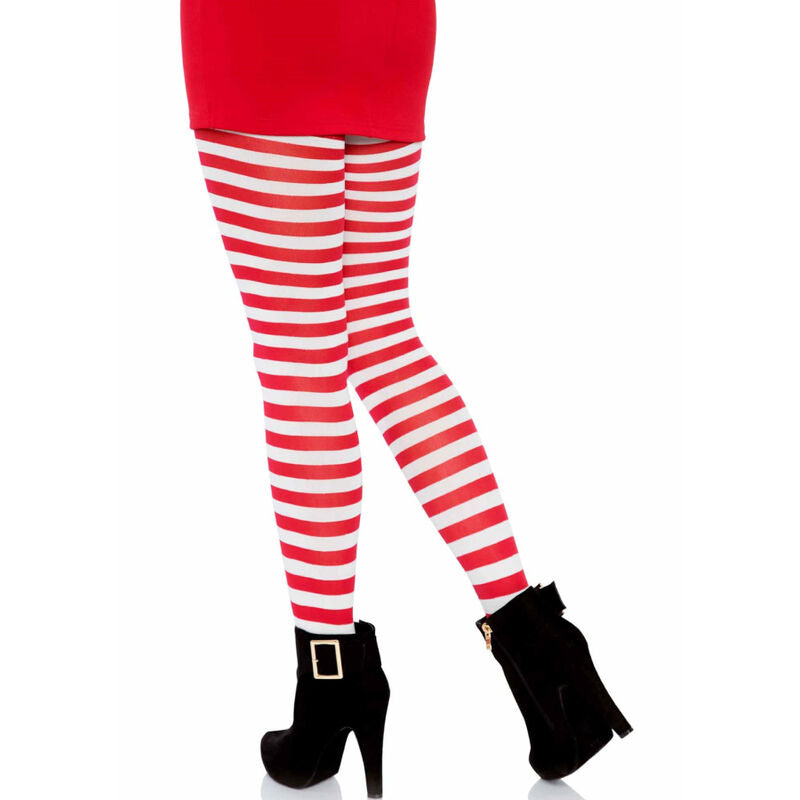 LEG AVENUE - WHITE/RED STRIPED TIGHTS - 5