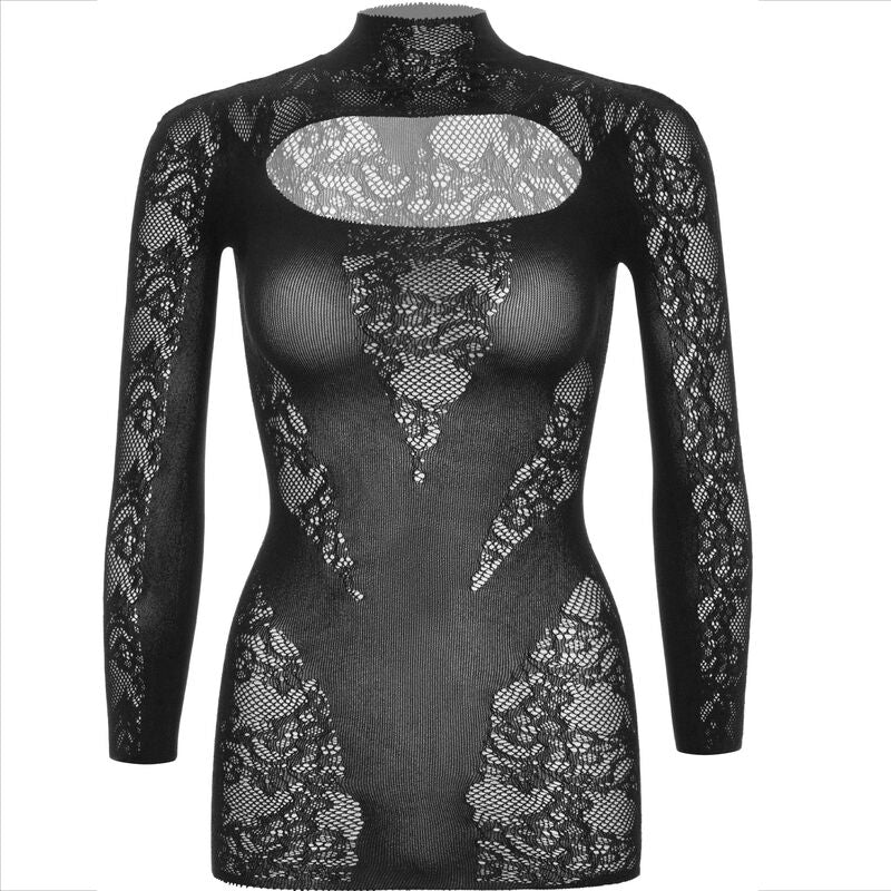 LEG AVENUE - MINI DRESS WITH LACE LONG SLEEVE BLACK - 9