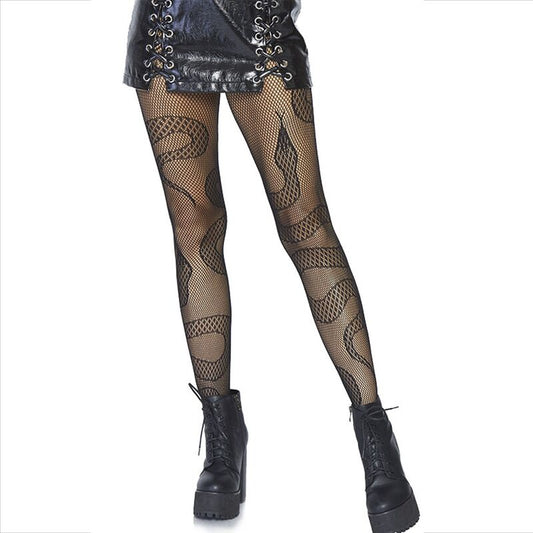 LEG AVENUE - STOCKINGS NET SNAKES BLACK - 1