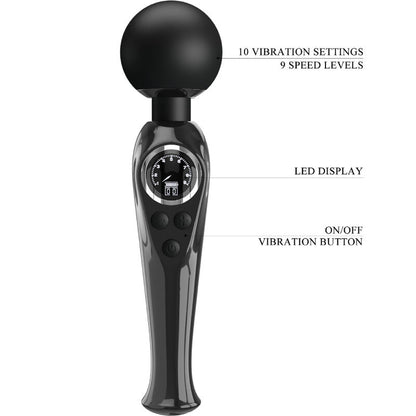 PRETTY LOVE - SKYLER VIBRATOR WAND BLACK - 6