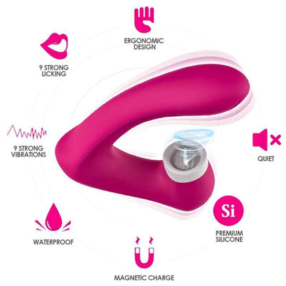ARMONY - SECRETKISS LICKING VIBRATING CLITORIDE & VIBRATORE CURVO FUCSIA