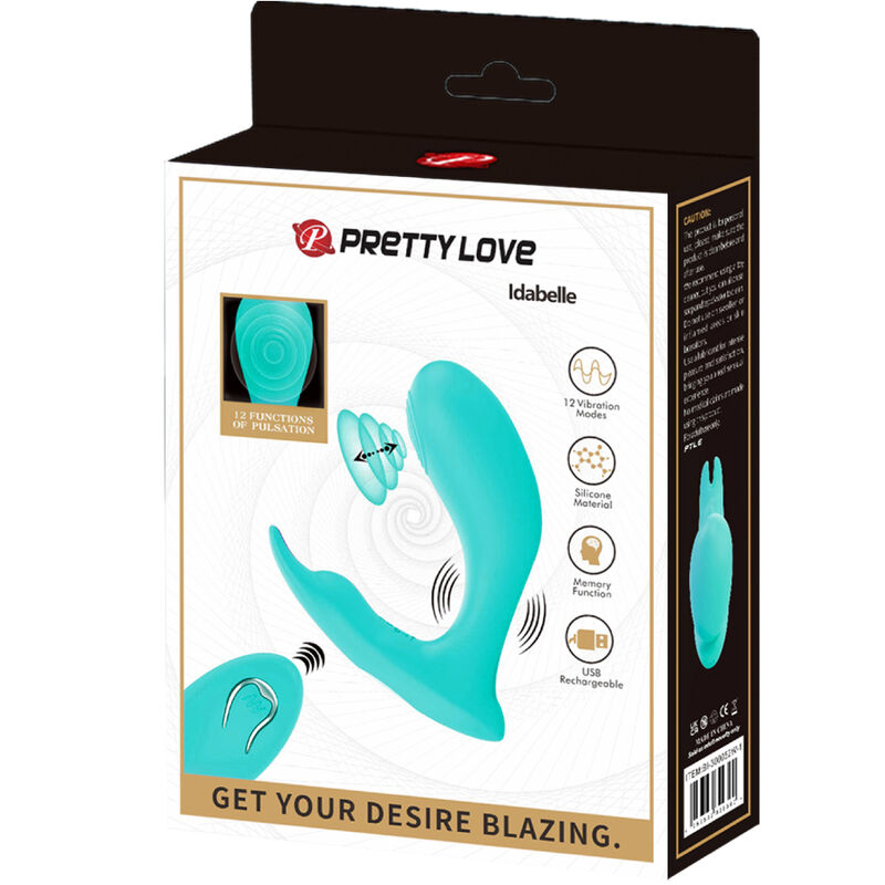 PRETTY LOVE - IDABELLE VIBRATION & PULSATION REMOTE CONTROL BLUE - 6