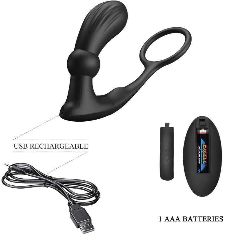 PRETTY LOVE - WARREN BLACK ANAL RING & VIBRATOR - 5