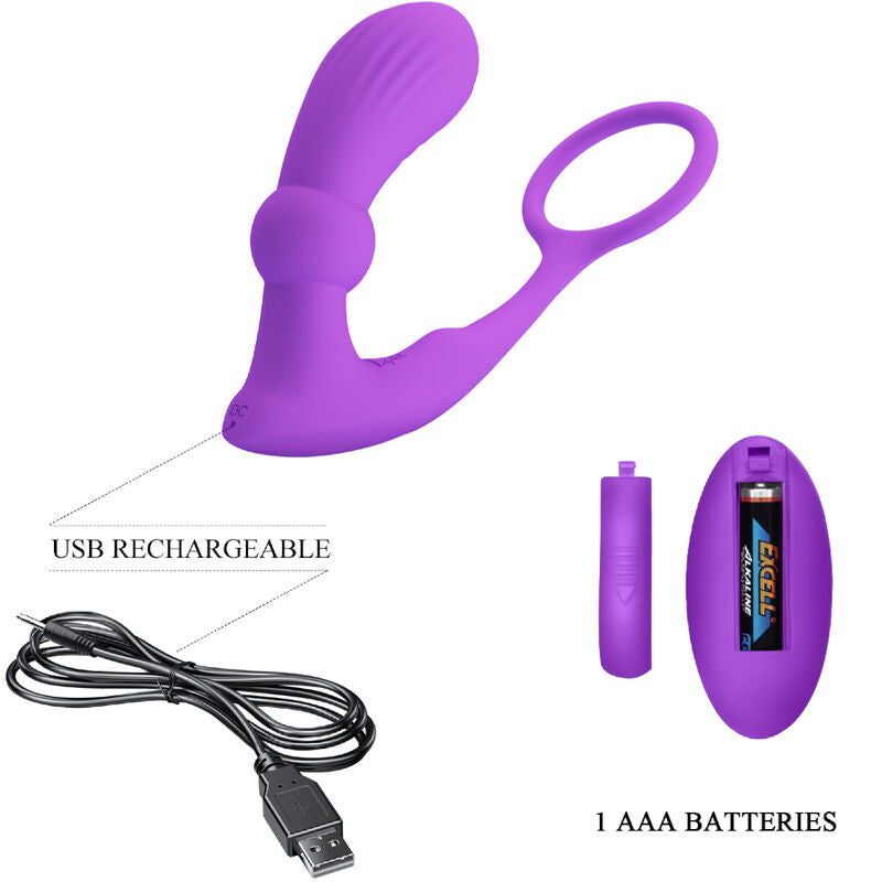 PRETTY LOVE - WARREN VIOLET ANAL RING & VIBRATOR - 4