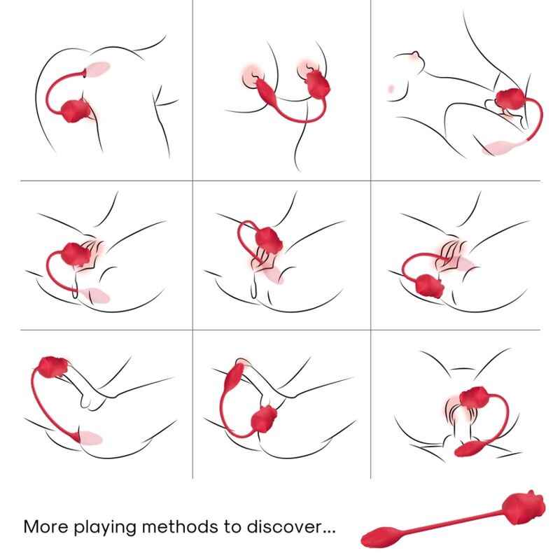 ARMONY - STIMOLATORE E VIBRATORE ROSA 2 IN 1 CON ASPIRAZIONE E CODA ROSSA 10 MODALITÀ
