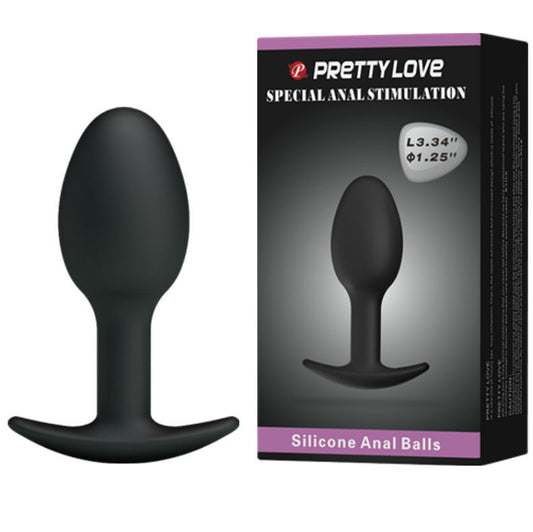 PRETTY LOVE - SILICONE ANAL PLUG 6.5 CM BLACK - 1