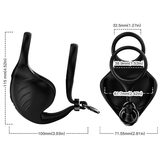 ARMONY - MANTA SCROTUM VIBRATOR RING REMOTE CONTROL BLACK - 1