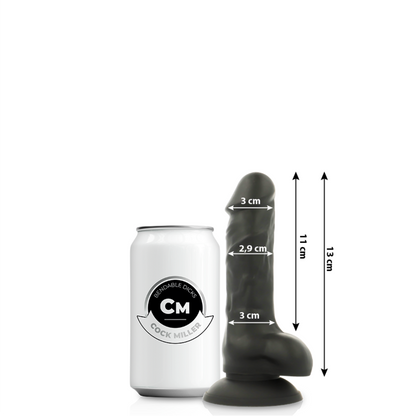 COCK MILLER - BLACK 13 CM ARTICULATED DENSITY SILICONE COCK