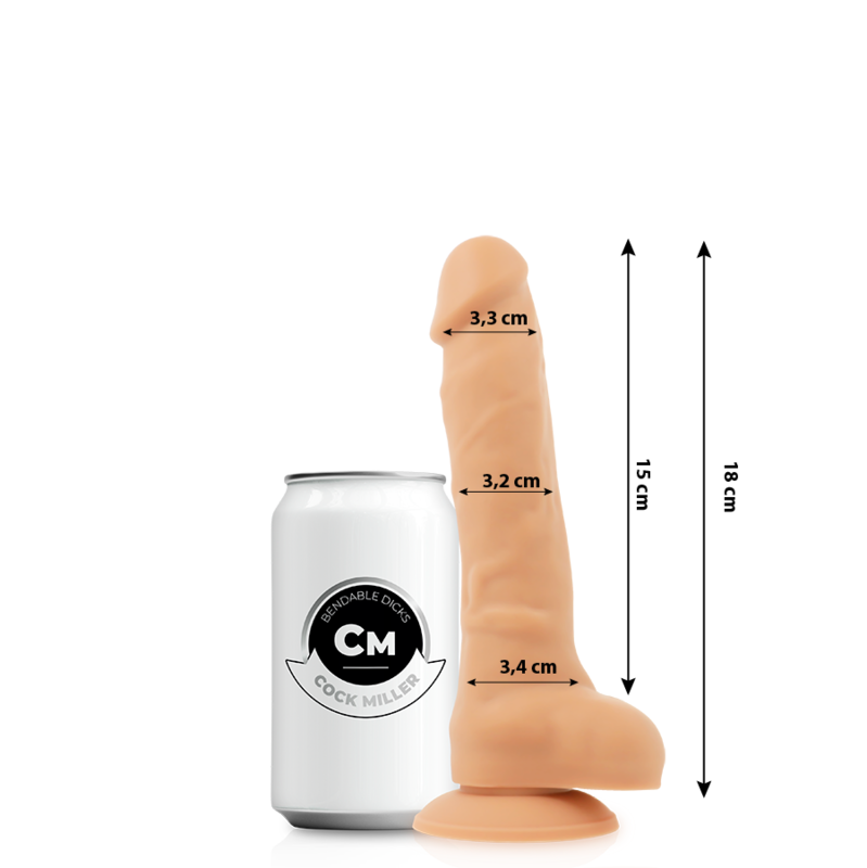 COCK MILLER - ARTICULATED REALISTIC SILICONE DILDO FLESH DENSITY 18 CM