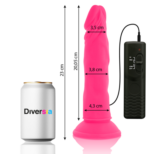 DIVERSIA - FLEXIBLE VIBRATING DILDO PINK 23 CM -O- 4.3 CM - 1