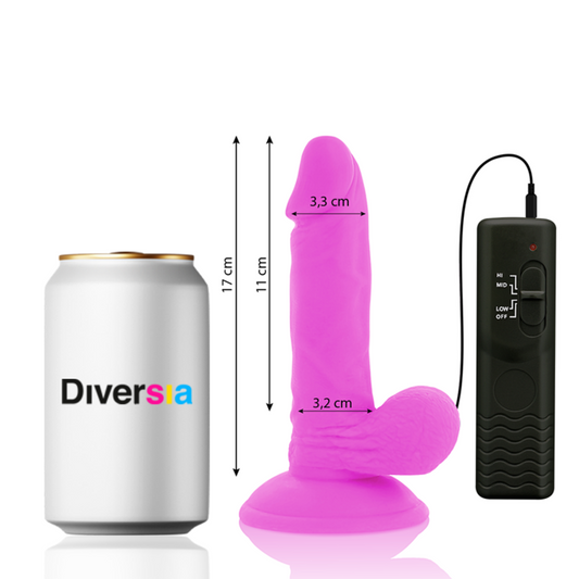 DIVERSIA - FLEXIBLE VIBRATING DILDO PURPLE 17 CM -O- 3.3 CM - 1