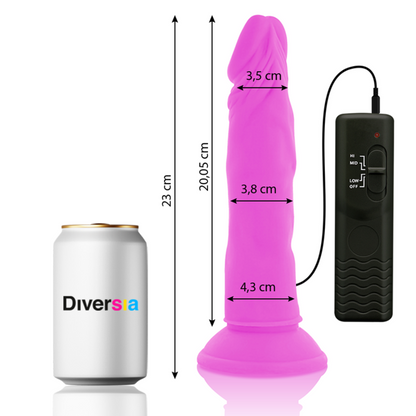 DIVERSIA - FLEXIBLE VIBRATING DILDO PURPLE 23 CM -O- 4.3 CM - 4